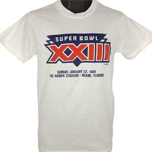 Super Bowl XXIII T Shirt Vintage 80s 1989 San Francisco 49ers Cincinnati Bengals